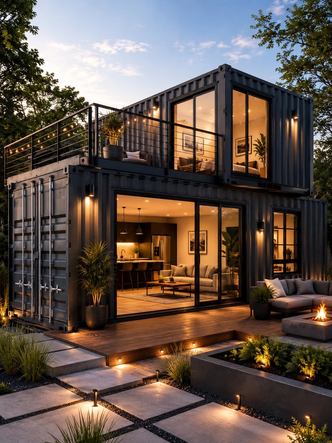 Shipping containers converted into housing