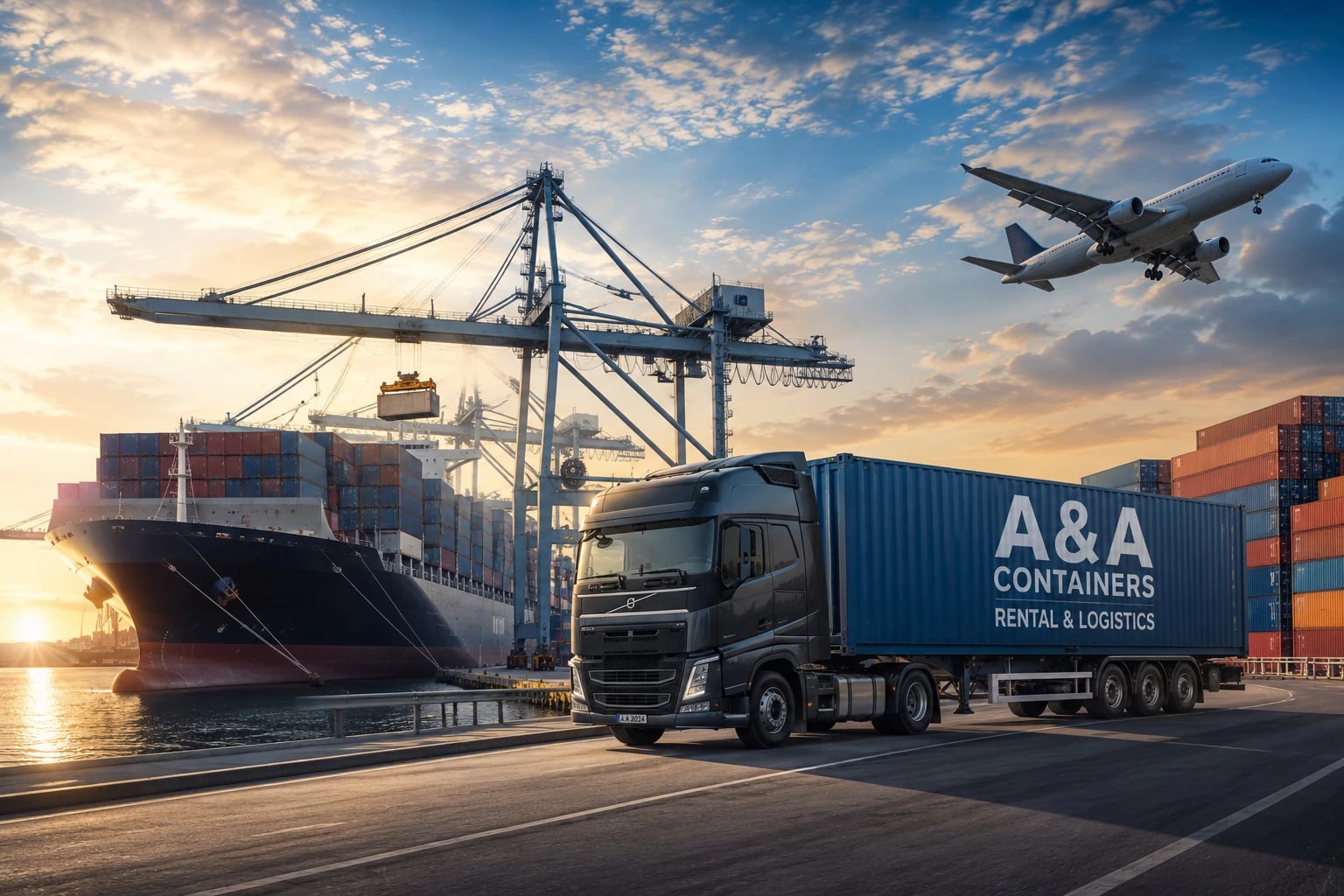 A&A Containers delivering a shipping container from the Honeydew yard in Gauteng